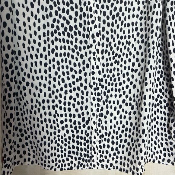 J. Crew white black blue v neck blouse top long sleeve, size 00 petite - Picture 8 of 11